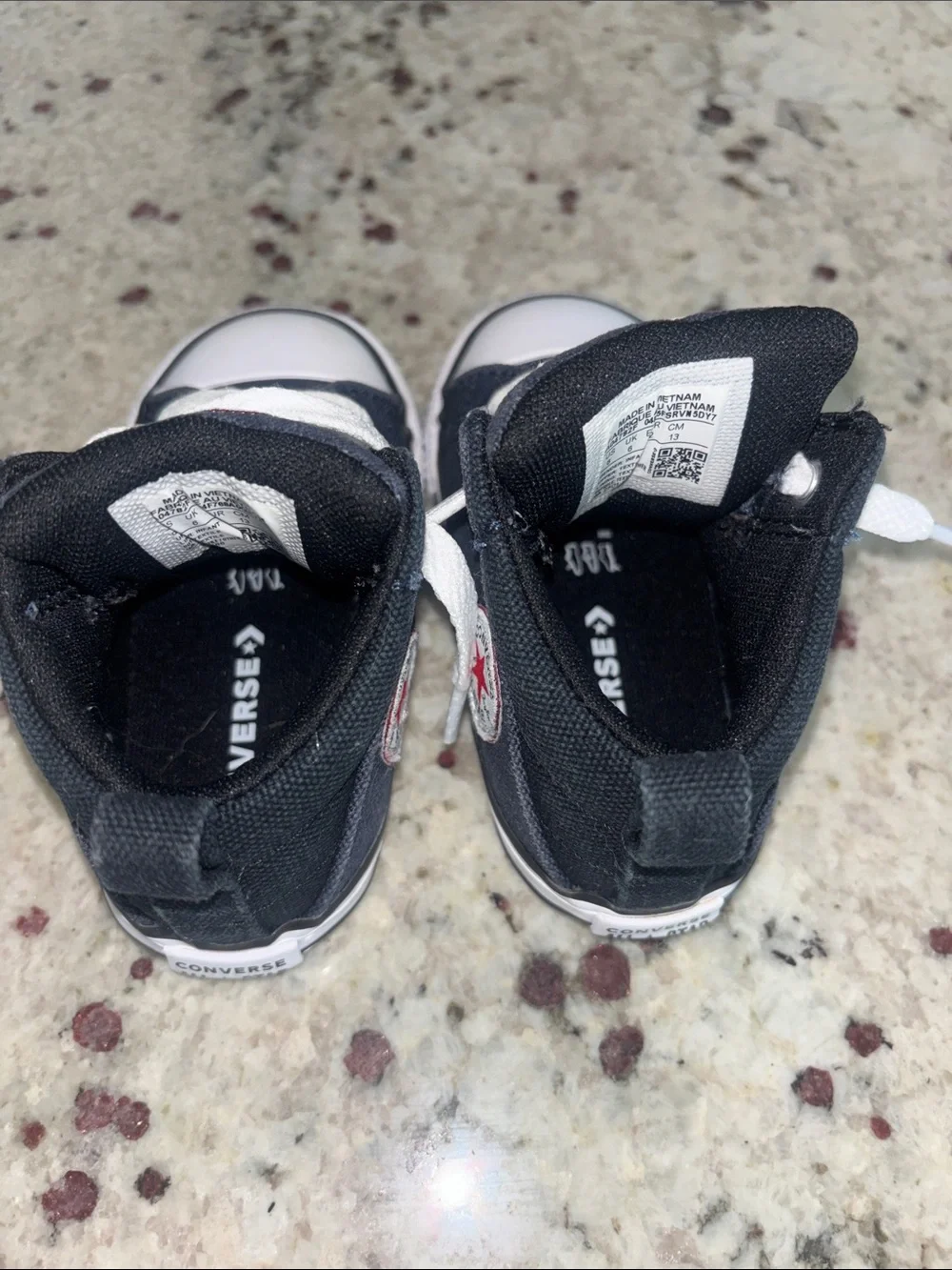 Converse Black and Navy High-Top Sneakers with White Accents